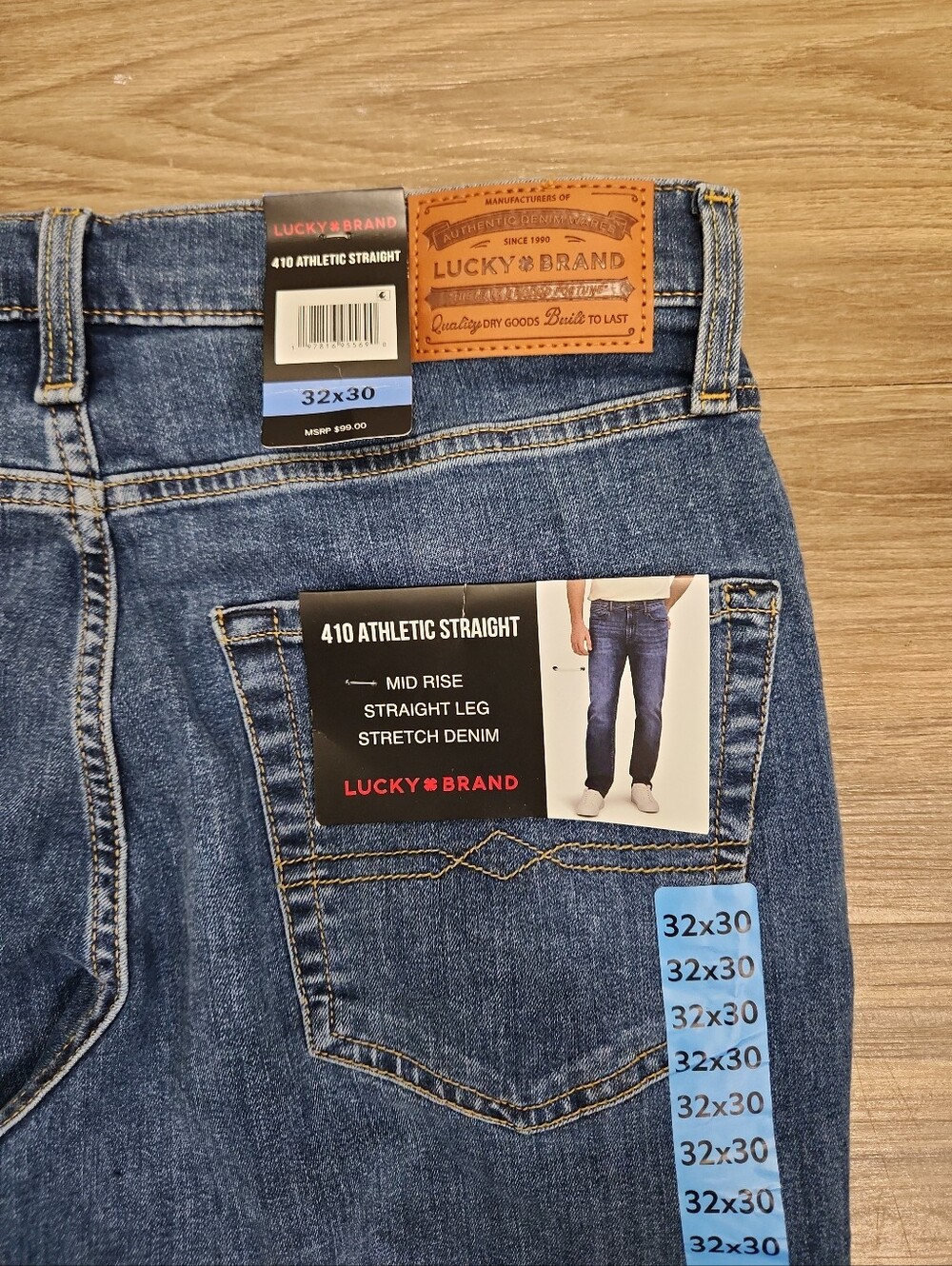 Mens Lucky Brand 410 Athletic Straight Jeans 32x30 Mid Rise Stretch Denim NWT - Picture 5 of 9